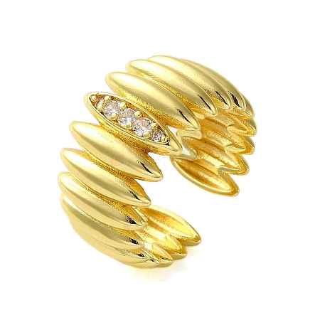 Brass with Cubic Zirconia Rings RJEW-B057-01G-01-1