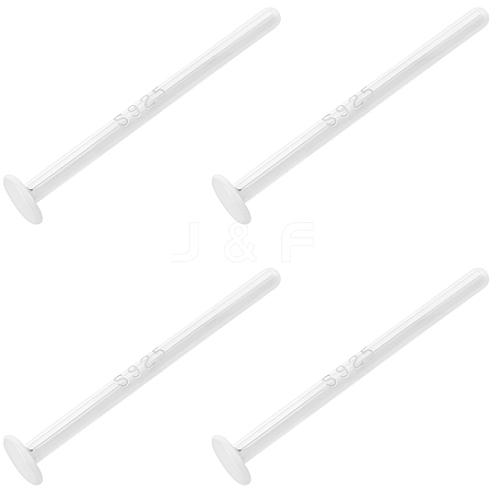10Pairs 925 Sterling Silver Flat Pad Stud Earring Findings STER-BBC0009-02-1