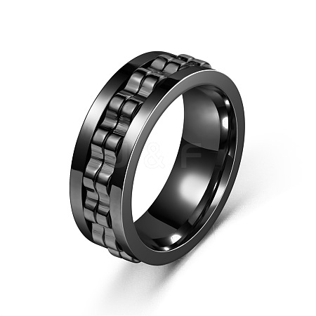 304 Stainless Steel Gear Rotatable Finger Rings FS-WGAD37A-29-1