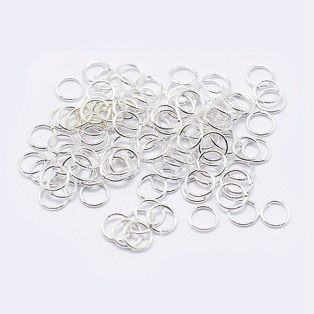 925 Sterling Silver Open Jump Rings STER-F036-02S-0.8x6mm-1