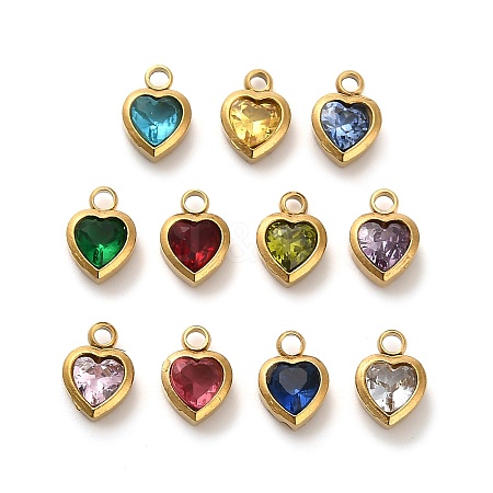 304 Stainless Steel Rhinestone Pendants X-STAS-B084-01G-1