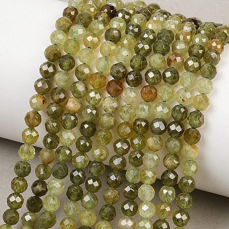 Natural Green Garnet Beads Strands G-B181-A01-4mm-1