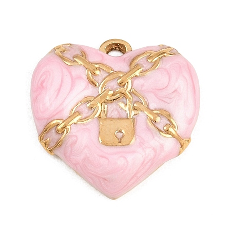 Valentine's Day 304 Stainless Steel Enamel Pendants STAS-E524-06A-G-1