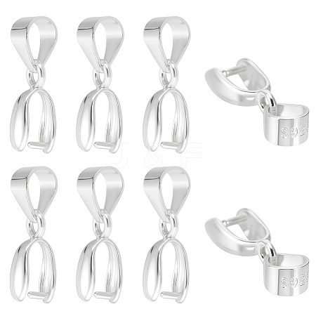 8Pcs 925 Sterling Silver Pendants STER-ME0001-09-1