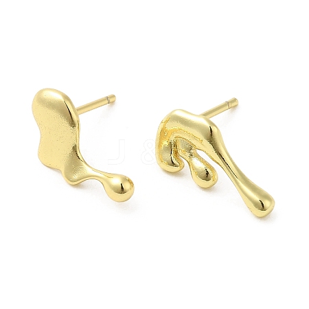 Rack Plating Brass Melting Twist Asymmetrical Earrings EJEW-D059-18G-1