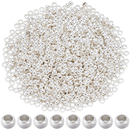 2000Pcs Brass Crimp Beads KK-SP0002-61S-1