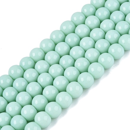 Opaque Solid Color Glass Beads Strands GLAA-T032-P6mm-21-1