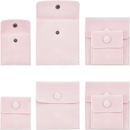 SUPERFINDINGS 8Pcs 2 Style Square Velvet Jewelry Bags TP-FH0001-01A-1