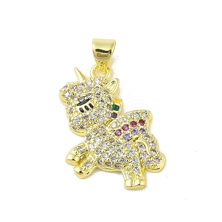 Brass Micro Pave Cubic Zirconia Pendants KK-E111-26G-1