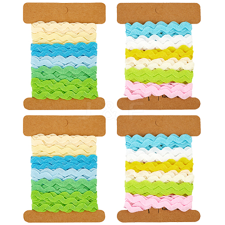 4 Cards 2 Styles  Polyester Wavy Fringe Trim Ribbon DIY-GF0009-48D-1