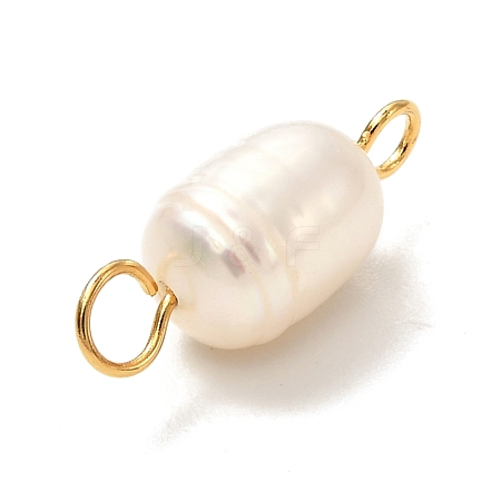 Natural Cultured Freshwater Pearl Beads Links Connectors PALLOY-JF00941-01-1