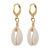 Natural Cowrie Shell Leverback Earrings EJEW-JE06059-4