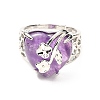 Natural Amethyst Adjustable Rings RJEW-P043-03P-17-2