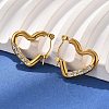 304 Stainless Steel Micro Pave Clear Cubic Zirconia Heart Hoop Earrings EJEW-V016-06G-01-3