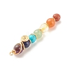 Chakra Natural & Synthetic Gemstone Copper Wire Wrapped Big Pendants PALLOY-JF01622-5