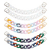   6Pcs 3 Styles Rainbow Color Acrylic Shoe Decoration Curban Chains AJEW-PH0011-17-1