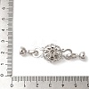 Brass Micro Pave Clear Cubic Zirconia Fold Over Clasps KK-A227-04P-3