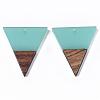 Transparent Resin & Walnut Wood Pendants RESI-T035-06B-A-2