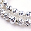 Electroplated Natural Lava Rock Bead Strands G-E429-01-8mm-3