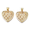 Brass Micro Pave Clear Cubic Zirconia Pendants ZIRC-N039-188-NF-1