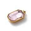 High Polished 316 Stainless Steel Faceted Glass Pendants STAS-K258-48G-08-2