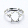 Anti-Tarnish Rhodium Plated 925 Sterling Silver Finger Ring Components STER-G027-05P-1