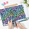 Leopard Print Rainbow Pattern Polycotton Fabric DIY-WH0028-18C-2