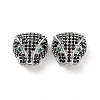 Brass Micro Pave Cubic Zirconia Beads KK-G444-01P-2