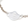 Face Mask Shape Alloy Link Anklets AJEW-AN00308-04-2