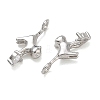 Brass Micro Pave Clear Cubic Zirconia Pendants KK-CBAD9DF-06P-2