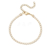 Square Brass Claw ABS Plastic Imitation Pearl Link Chain Bracelets for Women BJEW-JB12846-2