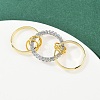 Brass Micro Pave Cubic Zirconia Finger Rings RJEW-D325-01PG-09-3