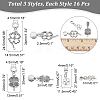 48Pcs 3 Styles Tibetan Style Alloy European Dangle Charms FIND-CA0005-55-2