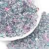 Spray Painted Transparent Glass Seed Beads SEED-T007-05E-3