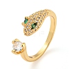 Brass Micro Pave Cubic Zirconia Finger Ring RJEW-C069-08G-1