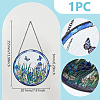 Flat Round with Butterfly Glass Hanging Suncatcher HJEW-WH0036-121-3