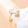 Brass Micro Pave Clear Cubic Zirconia Cuff Rings for Women RJEW-U047-24G-01-3