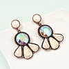 Alloy Synthetic Turquoise Dangle Stud Earrings EJEW-U053-04A-R-3