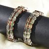 Natural Lodolite Quartz Bead Stretch Bracelets for Women Men BJEW-C097-01-3