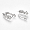 Brass Hoop Earring Findings with Latch Back Closure KK-S350-070P-2