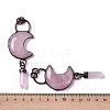 Natural Rose Quartz Crescent Moon Big Pendants G-B073-04R-02-3