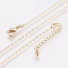 Long-Lasting Plated Brass Link Chain Necklaces X-NJEW-K112-14G-NF-1