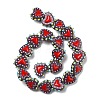 Baking Paint Glass Bumpy Beads Heart LAMP-V001-07A-2