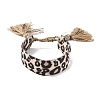 Leopard Print Pattern Polyester Cord Adjustable Bracelets BJEW-B127-01D-2