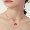 16Pcs 4 Colors Light Gold Alloy Enamel Pendants ENAM-LP0001-19-3