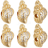 8Pcs Brass Micro Pave Grade AAA Cubic Zirconia Beads ZIRC-BBC0003-22-1