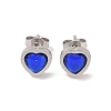 3 Pairs 3 Colors 304 Stainless Steel Heart Stud Earrings for Women EJEW-K279-07P-02-2