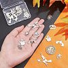 12Pcs 6 201 & 304 Styles Stainless Steel Pendants STAS-UN0034-14-2