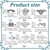 9Pcs 9 Styles Retro Alloy Hair Sticks OHAR-GA0001-14-2