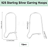 Beebeecraft 10Pcs 925 Sterling Silver Hoop Earring Findings STER-BBC0006-52-2